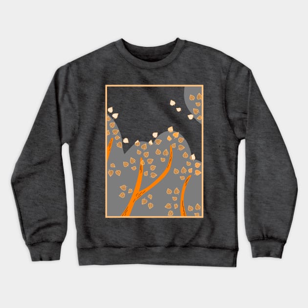 Autumn shrub on a black background Crewneck Sweatshirt by Amalus-files